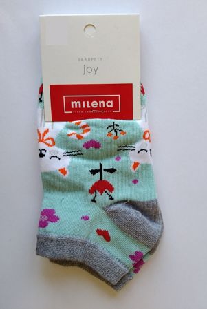 Zobrazit detail produktu - Dívčí ponožky nízké Milena Kočka/Kytka Obrázek Dívčí ponožky nízké Milena Kočka/Kytka